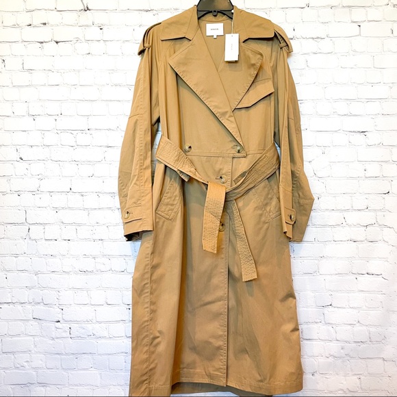 NWT Vince Dark Khaki Belted Trench Coat - Picture 8 of 10